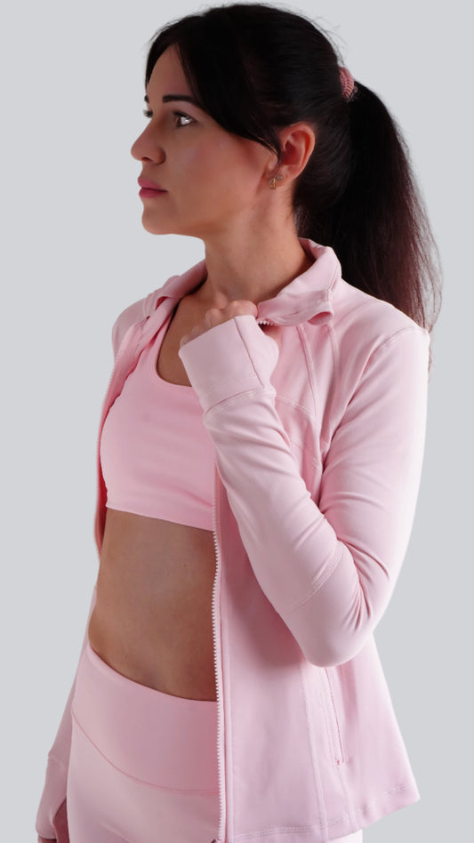 Mix & Match Essential Slim-Fit Track Jacket in Soft Blush
