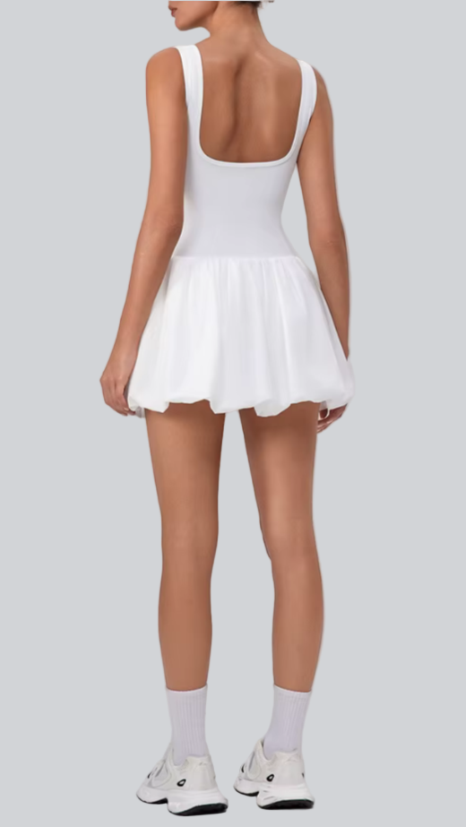 One piece Elegace Tennis Dress in Classic White