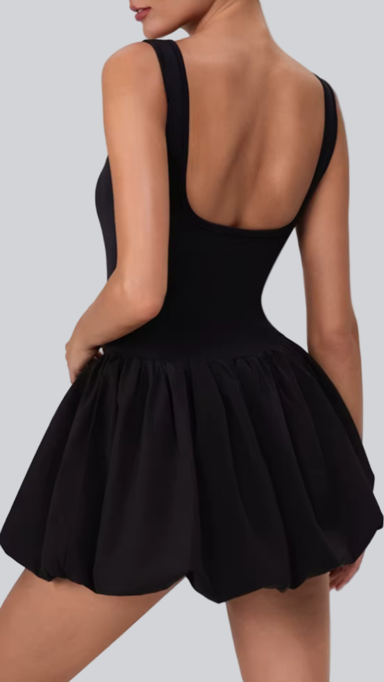 One piece Elegace Tennis Dress in Jet Black