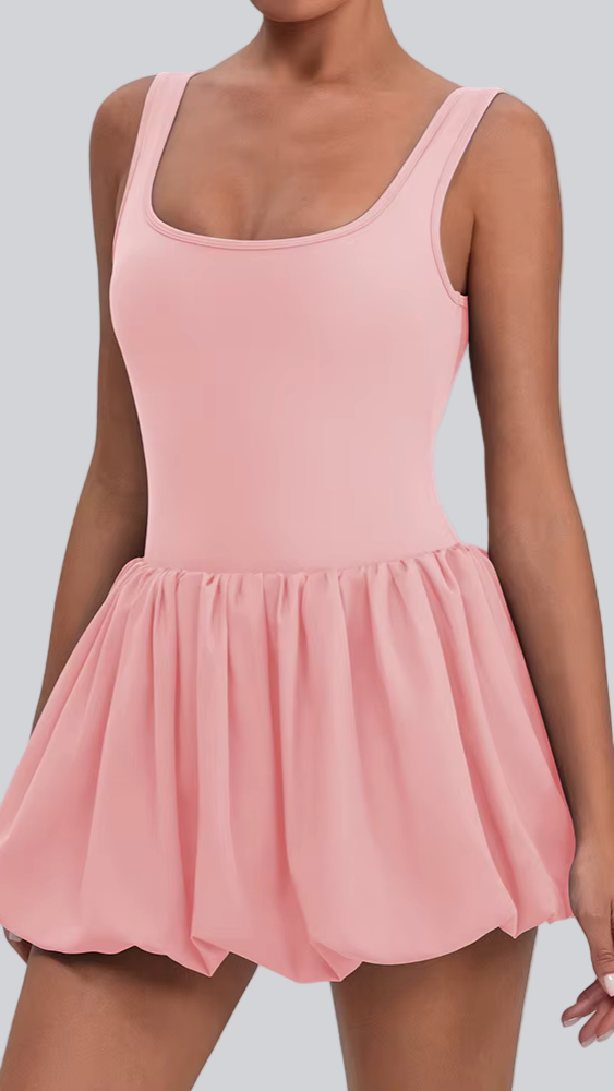 One-Piece Elegace Tennis Dress in Pink Sand