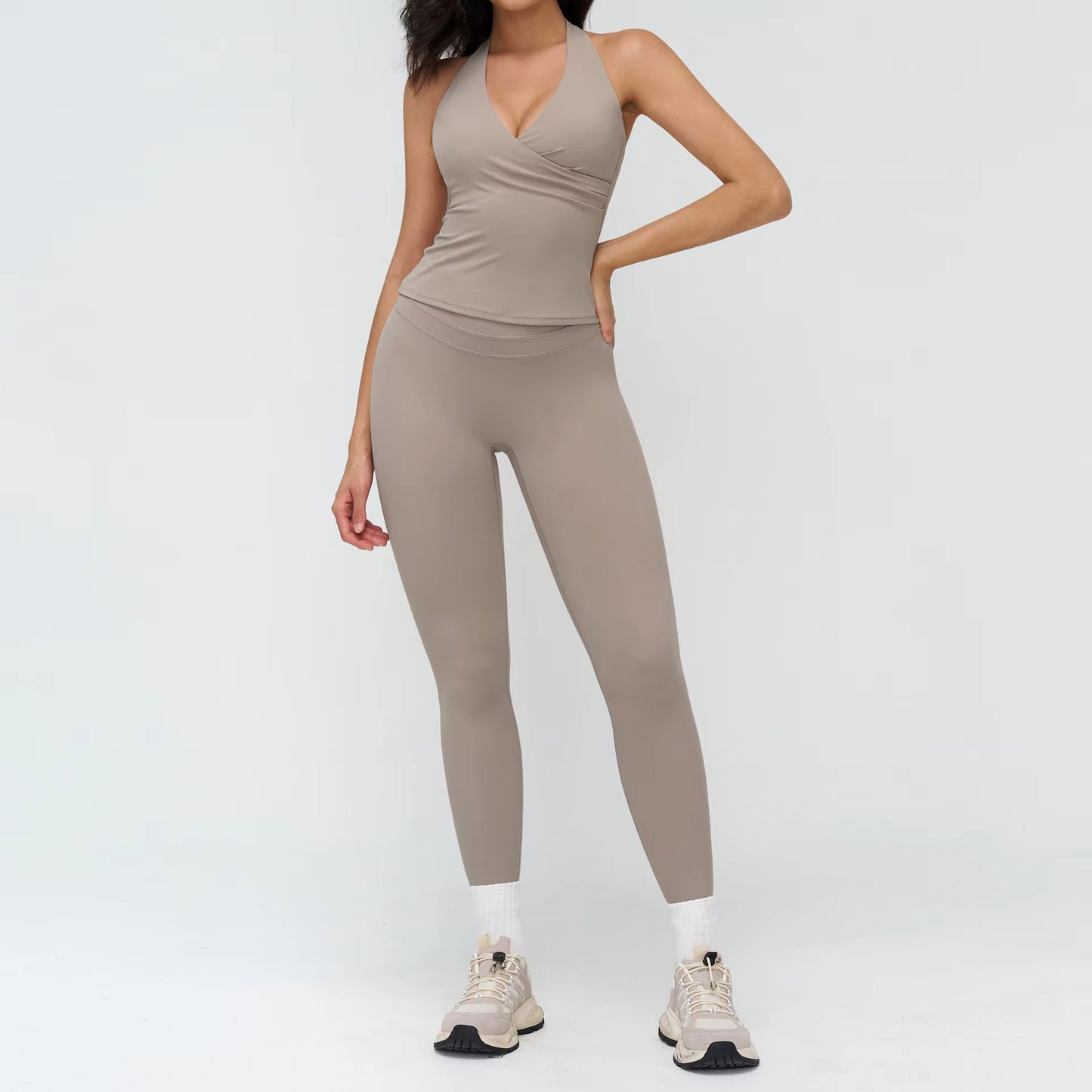 Serène Halter Wrap Top — Soft Sculpt, Open Back