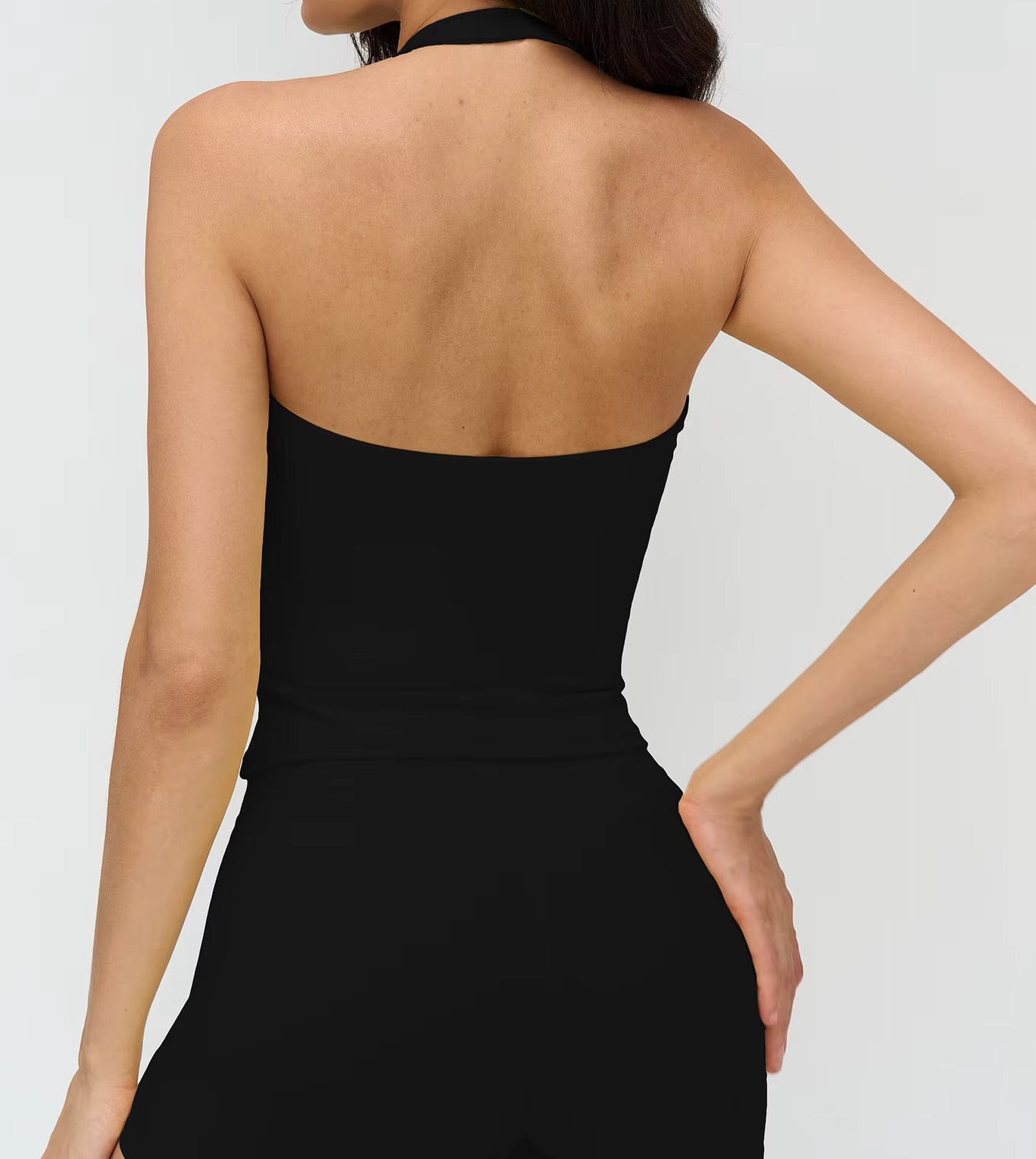 Serène Halter Wrap Top — Soft Sculpt, Open Back