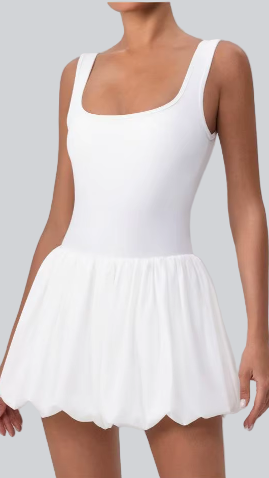 One piece Elegace Tennis Dress in Classic White
