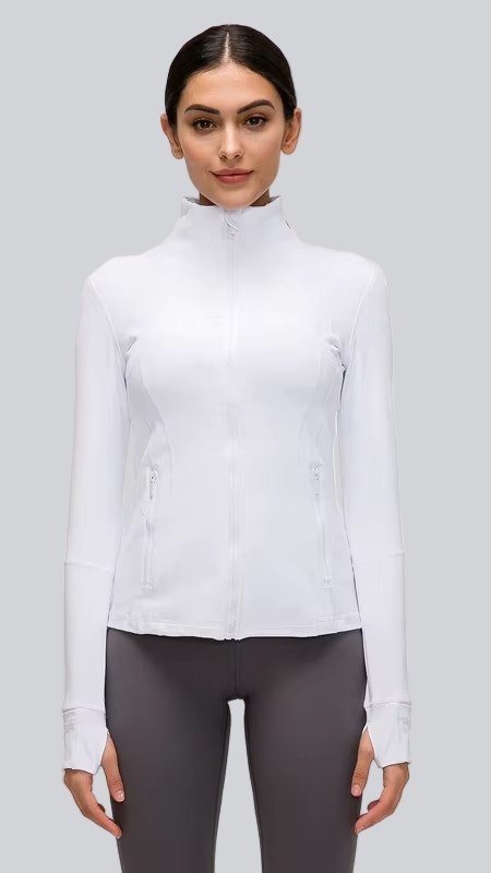 Mix & Match Essential Slim-Fit Track Jacket in Classic White