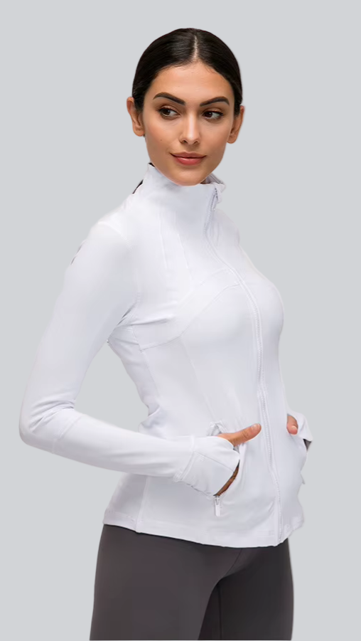 Mix & Match Essential Slim-Fit Track Jacket in Classic White