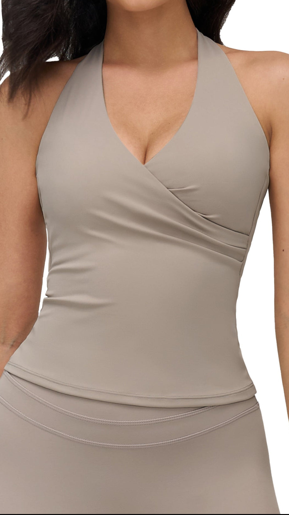 Serène Halter Wrap Top — Soft Sculpt, Open Back