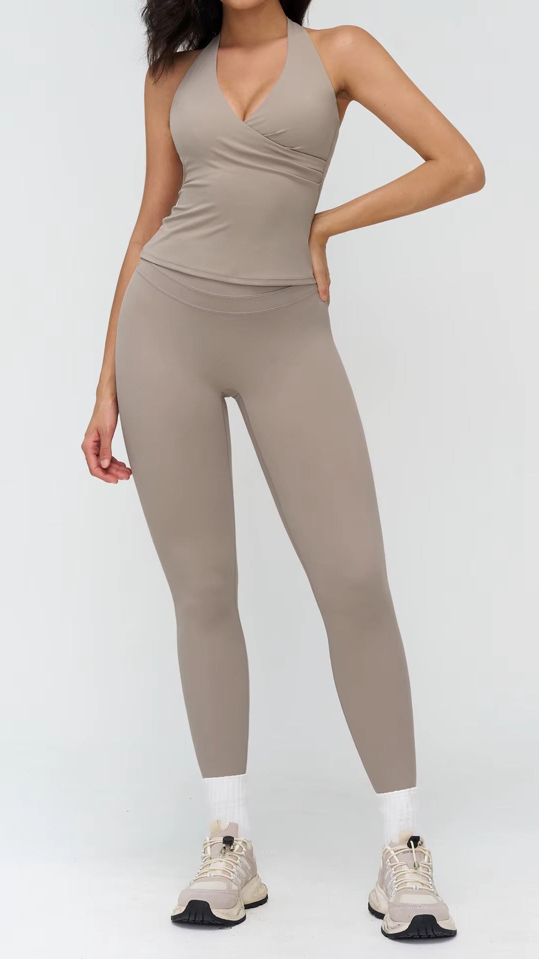 Serène Halter Wrap Top — Soft Sculpt, Open Back